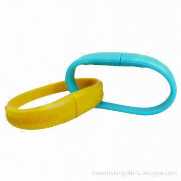 Bracelet USB Flash Drive, 128MB-64GB Capacities, Plastic Housing, 5 Years Warranty, USB 2.0